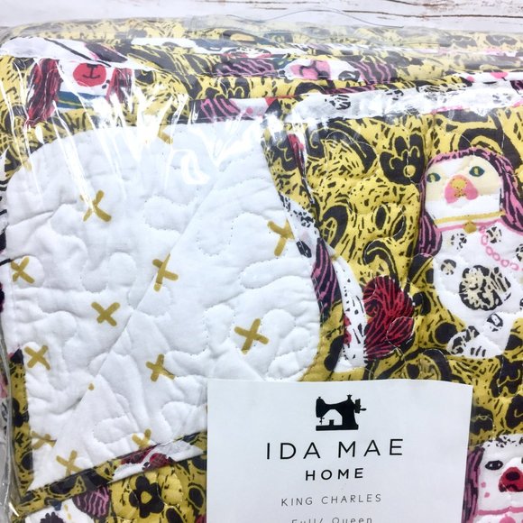 Ida Mae King Charles 3 Piece Quilt Sham Set FQ - Picture 4 of 12